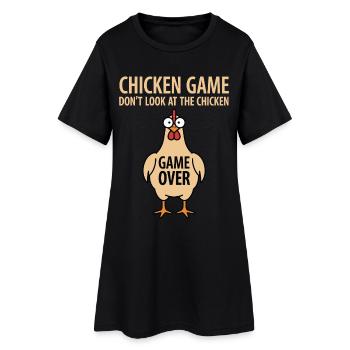 Jeu de poulet de théorie de jeu Ne regardez pas le poulet - Robe T-shirt Femme - noir - Devant