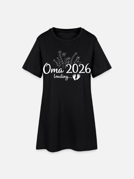 Werdende Oma 2026 - Schwangerschaft ankündigen - Frauen T-Shirt-Kleid - Schwarz
