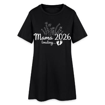 Femme enceinte 2026 - Annoncer la grossesse - Robe T-shirt Femme - noir - Devant
