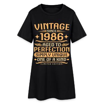 Millésime 1986 Millésime Né - 40 ans - Robe T-shirt Femme - noir - Devant