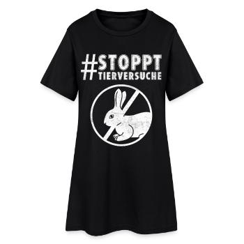 Bien-être animal STOP AUX TESTS SUR LES ANIMAUX DRÔLE - Robe T-shirt Femme - noir - Devant
