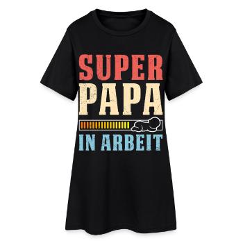 Soon dad SUPER DADDY IN WORK Funny - Women’s T-Shirt Dress - black - Front