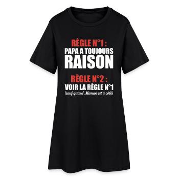 Humour Papa Maman Règles Cadeau - Robe T-shirt Femme - noir - Devant