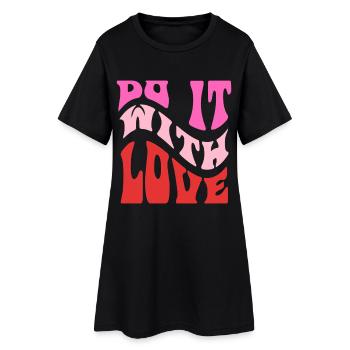 Lettrage rétro It It Love - Robe T-shirt Femme - noir - Devant