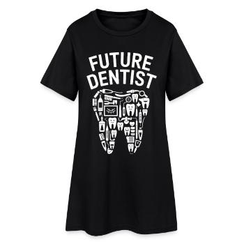 Future Dentist Motif - Women’s T-Shirt Dress - black - Front