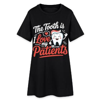 Zahnärztliche Liebe: Meine Patienten - Frauen T-Shirt-Kleid - Schwarz - Vorne