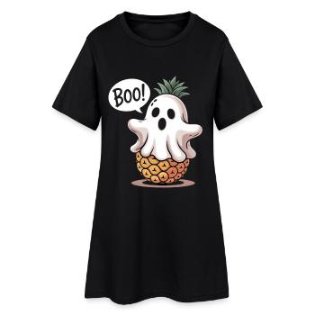 Ananas Fantôme Halloween - Robe T-shirt Femme - noir - Devant