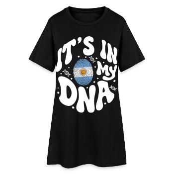 Argentinische DNA Argentinien Flagge Hispanisch - Frauen T-Shirt-Kleid - Schwarz - Vorne