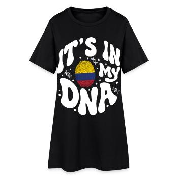 Kolumbianische DNA Kolumbien Flagge Hispanisch - Frauen T-Shirt-Kleid - Schwarz - Vorne