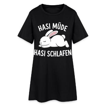 Lapin Fatigué Lapin Dormant Lapin Mignon - Robe T-shirt Femme - noir - Devant