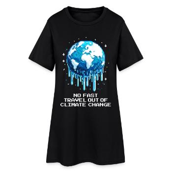 Pas de voyage rapide pour sortir de la crise climatique | Climat - Robe T-shirt Femme - noir - Devant