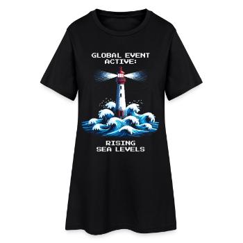 Événement mondial : le niveau de la mer monte | Climat - Robe T-shirt Femme - noir - Devant