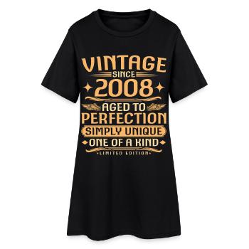 Millésime 2008 Millésime Né - 18 ans - Robe T-shirt Femme - noir - Devant