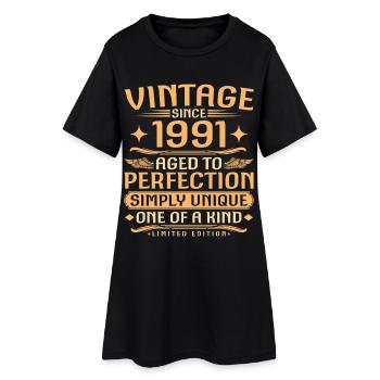 Millésime 1991 Millésime Né - 35 ans - Robe T-shirt Femme - noir - Devant