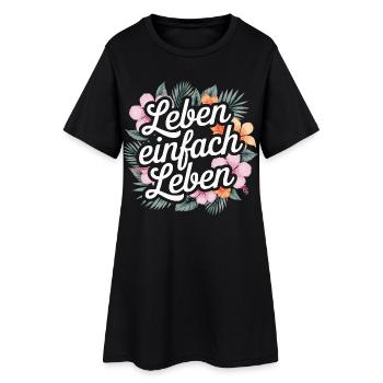 Living simply - positive sayings - Women’s T-Shirt Dress - black - Front