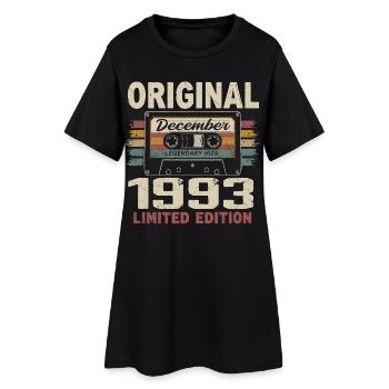 Cadeau D'anniversaire Décembre 1993 - Robe T-shirt Femme - noir - Devant