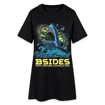Shark Beat BSIDES Perth 2025 - Women’s T-Shirt Dress - black - Front