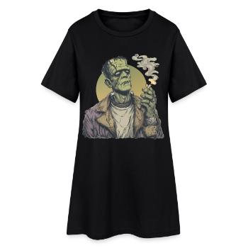 Zombie fumant - Smoking - Rétro - Vintage - Robe T-shirt Femme - noir - Devant