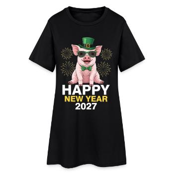 Bonne Année 2027 - Robe T-shirt Femme - noir - Devant
