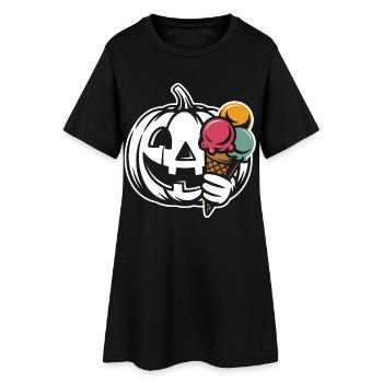 Crème glacée Pumpkin Smile - Robe T-shirt Femme - noir - Devant