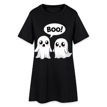 Halloween Cute Boo Ghosts - Women’s T-Shirt Dress - black - Front