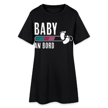 Femmes enceintes BÉBÉ À BORD Drôle - Robe T-shirt Femme - noir - Devant