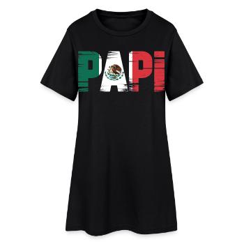 Drapeau Daddy Mexico – Père fier dans le style latino - Robe T-shirt Femme - noir - Devant