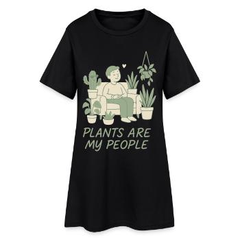 Les plantes sont mes amies - Robe T-shirt Femme - noir - Devant