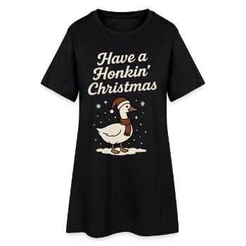 L’oie de Noël klaxonne Noël - Robe T-shirt Femme - noir - Devant