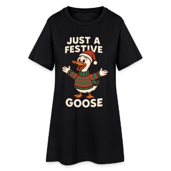 Juste une oie de Noël festive - Robe T-shirt Femme - noir - Devant