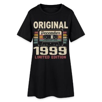 Cadeau D'anniversaire Décembre 1999 - Robe T-shirt Femme - noir - Devant