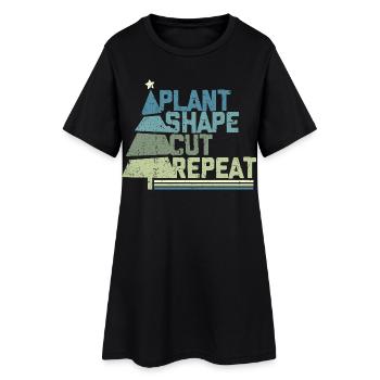 Christmas Tree Grower Plant Shape Cut - Women’s T-Shirt Dress - black - Front