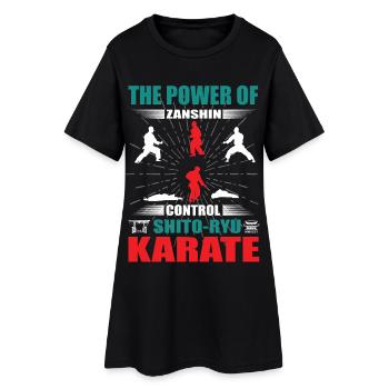 Shito-Ryu Karate Zanshin Design - Frauen T-Shirt-Kleid - Schwarz - Vorne