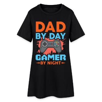 Père le jour Joueur la nuit - Robe T-shirt Femme - noir - Devant