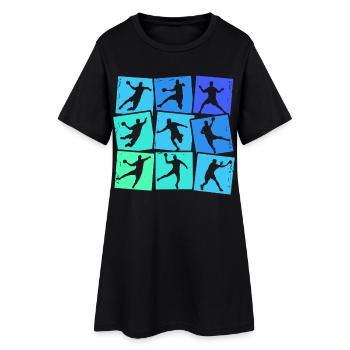 Handball Handball Joueurs de handball Enfants Garçons - Robe T-shirt Femme - noir - Devant