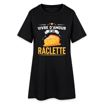 Love Raclette Abend Originelles Geschenk - Frauen T-Shirt-Kleid - Schwarz - Vorne