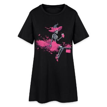 Sorcière Squelette Féministe Halloween - Robe T-shirt Femme - noir - Devant