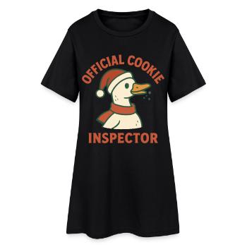 Funny Goose Santa Christmas Official Cookie - Women’s T-Shirt Dress - black - Front