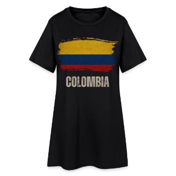 Vintage Colombie, drapeau de la Colombie - Robe T-shirt Femme - noir - Devant