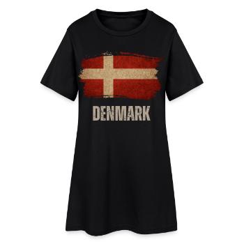 Vintage Danemark, drapeau du Danemark - Robe T-shirt Femme - noir - Devant
