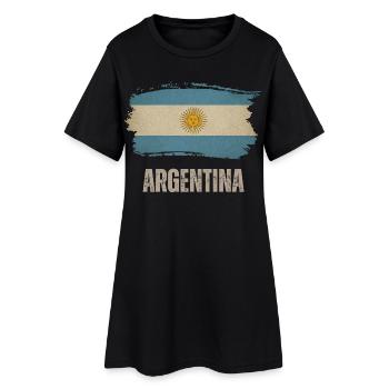 Vintage Argentine, Drapeau de l’Argentine - Robe T-shirt Femme - noir - Devant