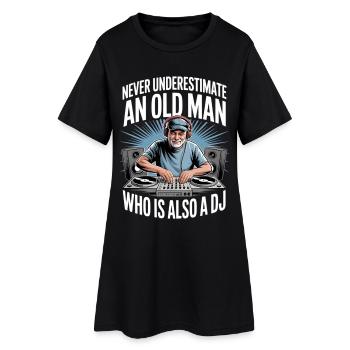 Ne sous-estimez jamais le vieil homme DJ - Robe T-shirt Femme - noir - Devant