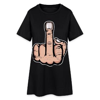 Doigt du milieu doigt puant design utilisé look - Robe T-shirt Femme - noir - Devant