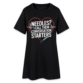 Aiguilles d’infirmière de dialyse Je les appelle infirmière d’hôpital - Robe T-shirt Femme - noir - Devant