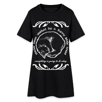 VOUS AVEZ REÇU LA VISITE D’UN PETIT ANGE À FOURRURE - Robe T-shirt Femme - noir - Devant