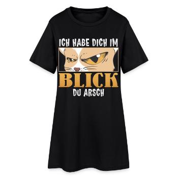 Mallorca ICH HAB DICH IM BLICK DU ARSCH Lustig - Frauen T-Shirt-Kleid - Schwarz - Vorne