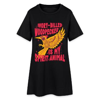 Elfenbein Specht Vogelbeobachter - Frauen T-Shirt-Kleid - Schwarz - Vorne