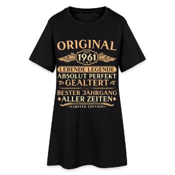 1961 Vintage Born Vintage 65th Birthday - Women’s T-Shirt Dress - black - Front