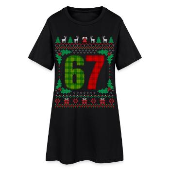 67 mèmes drôle Gen Alpha Noël - Robe T-shirt Femme - noir - Devant