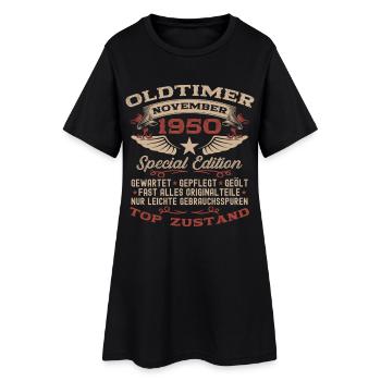 Cadeau 75ème anniversaire Voiture de collection Novembre 1950 - Robe T-shirt Femme - noir - Devant